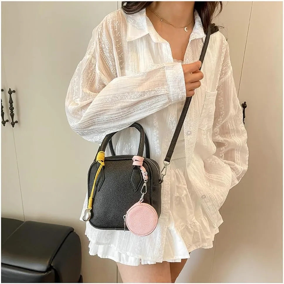 2 Pcs PU Leather Crescent Hobo Bags Women Trendy Crossbody Purse Slouchy Satchels Shoulder Bag Top-handle Tote Handbag