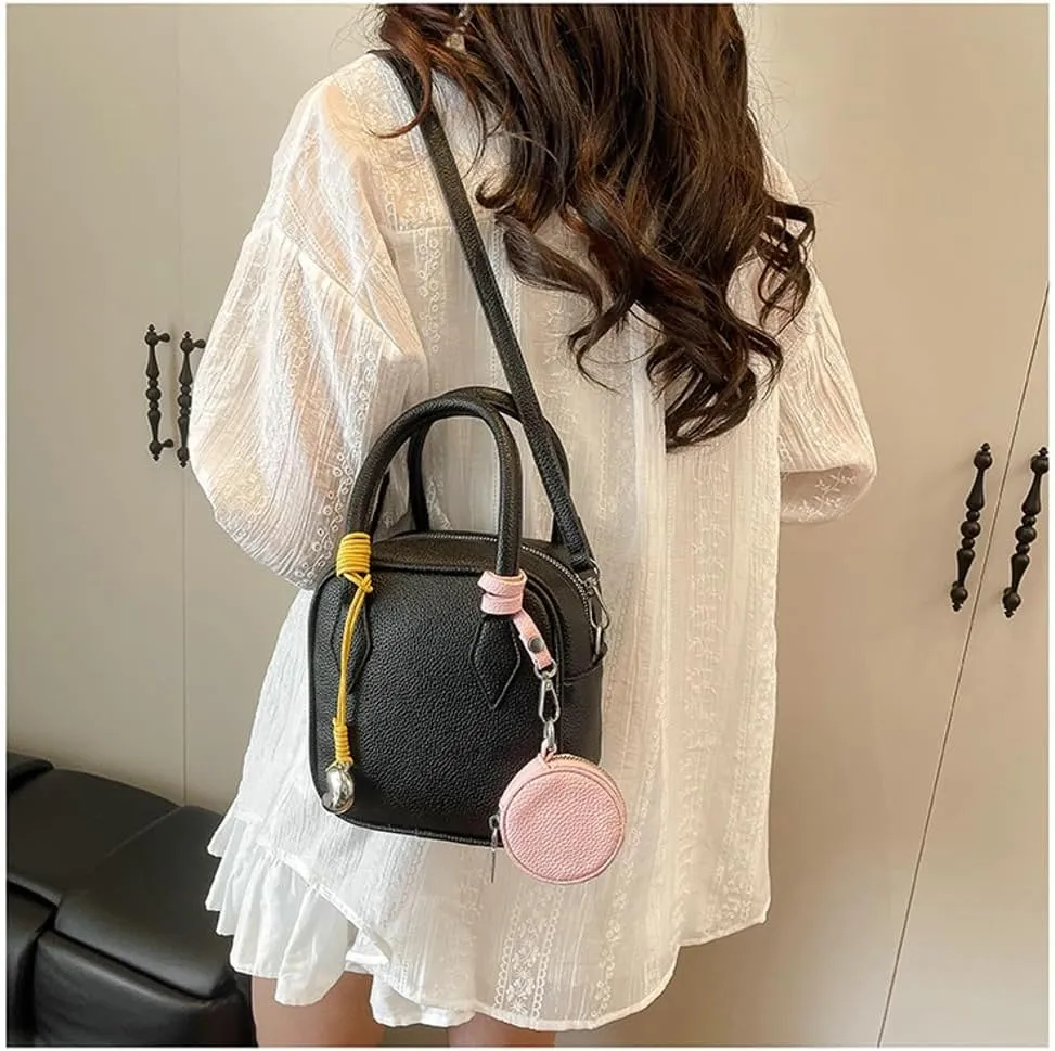 2 Pcs PU Leather Crescent Hobo Bags Women Trendy Crossbody Purse Slouchy Satchels Shoulder Bag Top-handle Tote Handbag