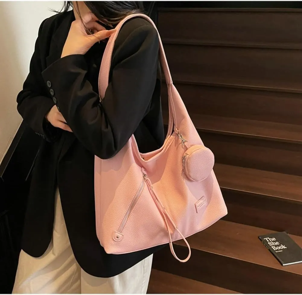 2 Pcs Slouchy Crescent Hobo Bags Women Trendy Crossbody Purse Satchels Shoulder Bag Cute Top-handle Tote Handbag 2025