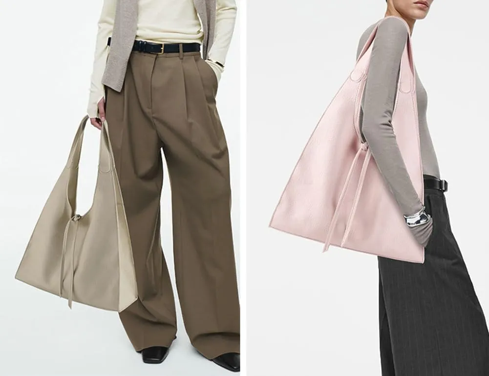 2 Pcs Slouchy PU Leather Crescent Hobo Bags Women Trendy Crossbody Purse Satchels Shoulder Bag Top-handle Tote Handbag