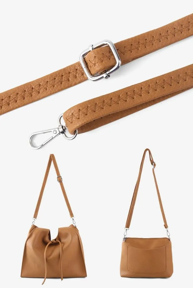 2 Pcs Slouchy PU Leather Crescent Hobo Bags Women Trendy Crossbody Purse Satchels Shoulder Bag Top-handle Tote Handbag