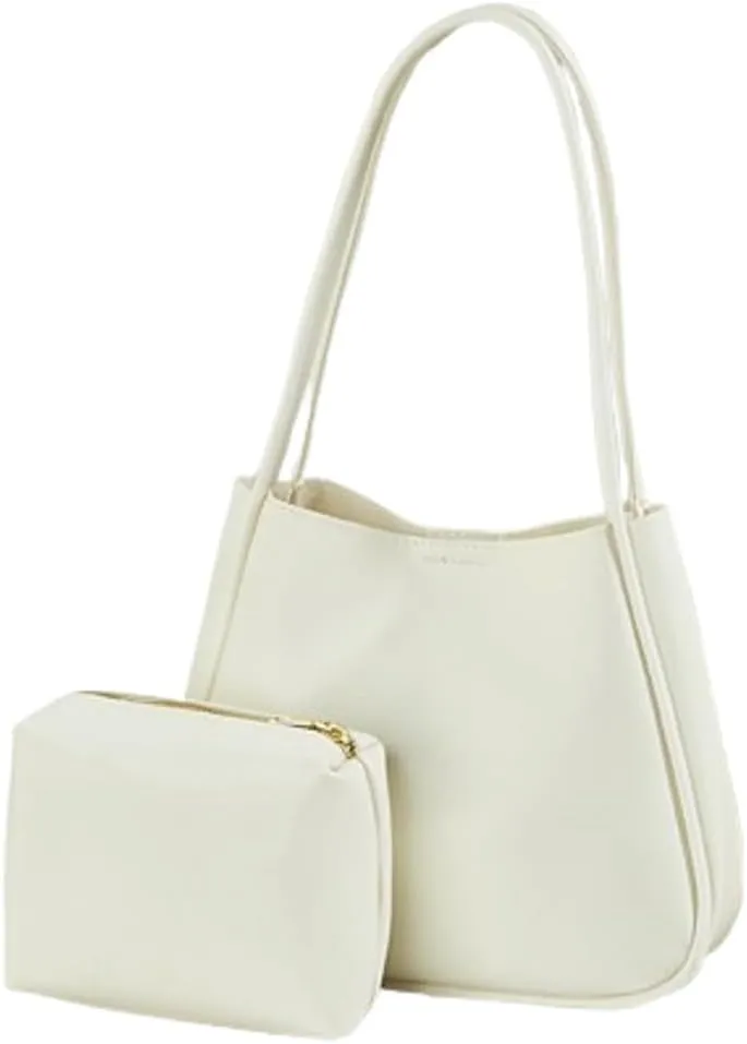 2 Pcs Slouchy PU Leather Crescent Hobo Bags Women Trendy Crossbody Purse Top-handle Satchels Shoulder Bag Tote Handbag