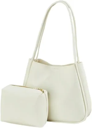 2 Pcs Slouchy PU Leather Crescent Hobo Bags Women Trendy Crossbody Purse Top-handle Satchels Shoulder Bag Tote Handbag