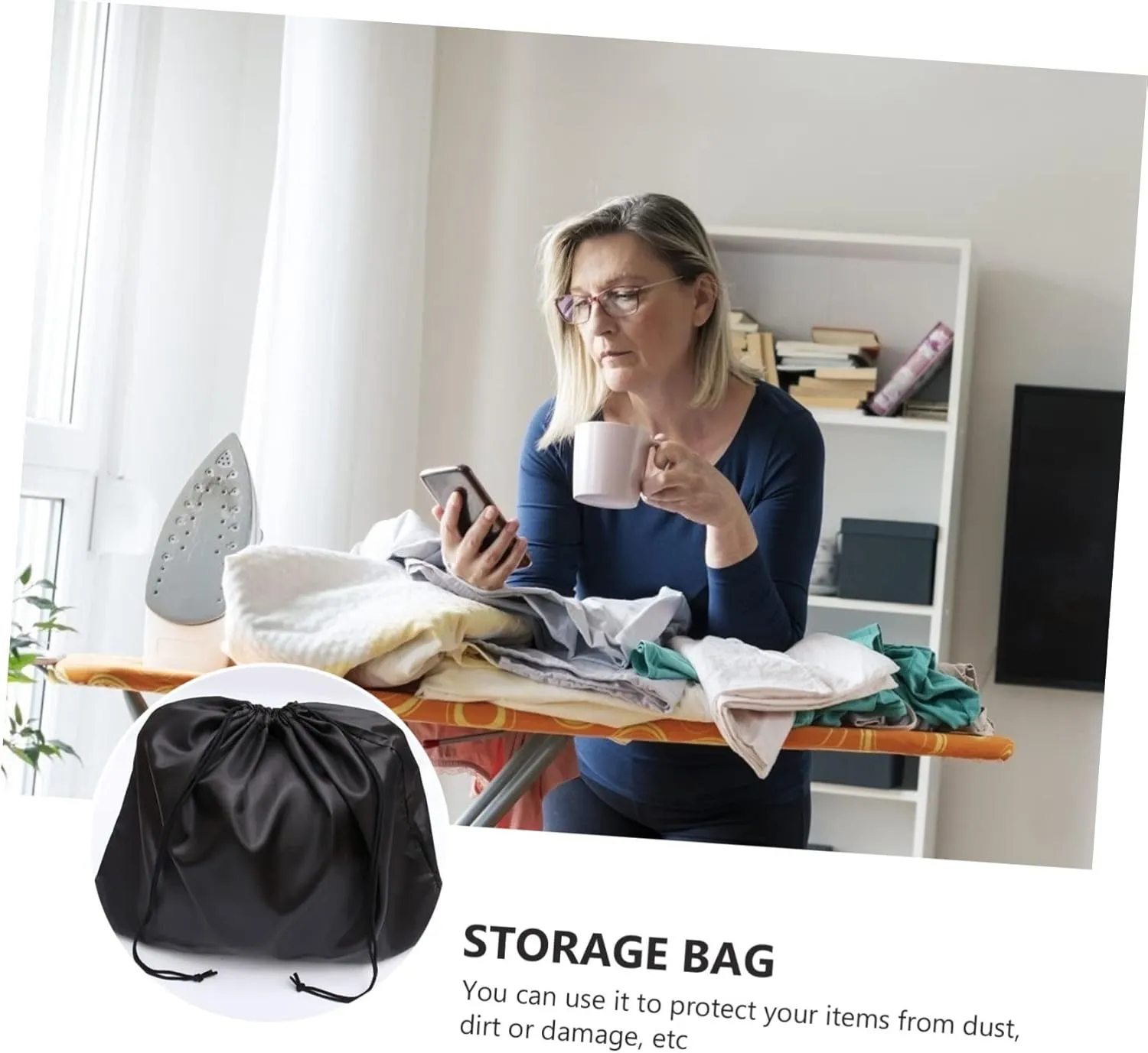 2pcs Extra Large Storage Bag Drawstring Organza Tote Bag Thicken Rope Utility Tote for Household Large Capacity Silk Bag