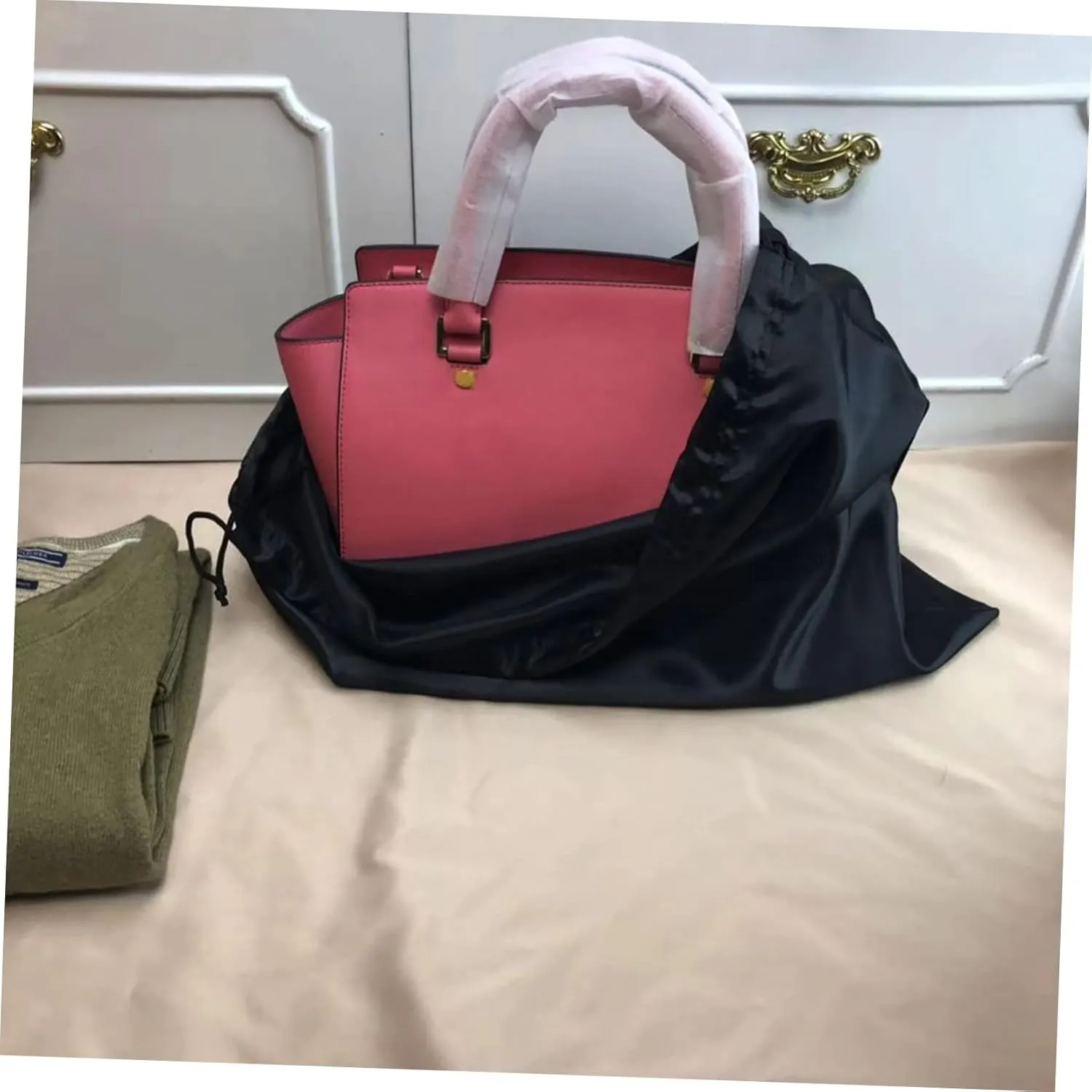2pcs Extra Large Storage Bag Drawstring Organza Tote Bag Thicken Rope Utility Tote for Household Large Capacity Silk Bag