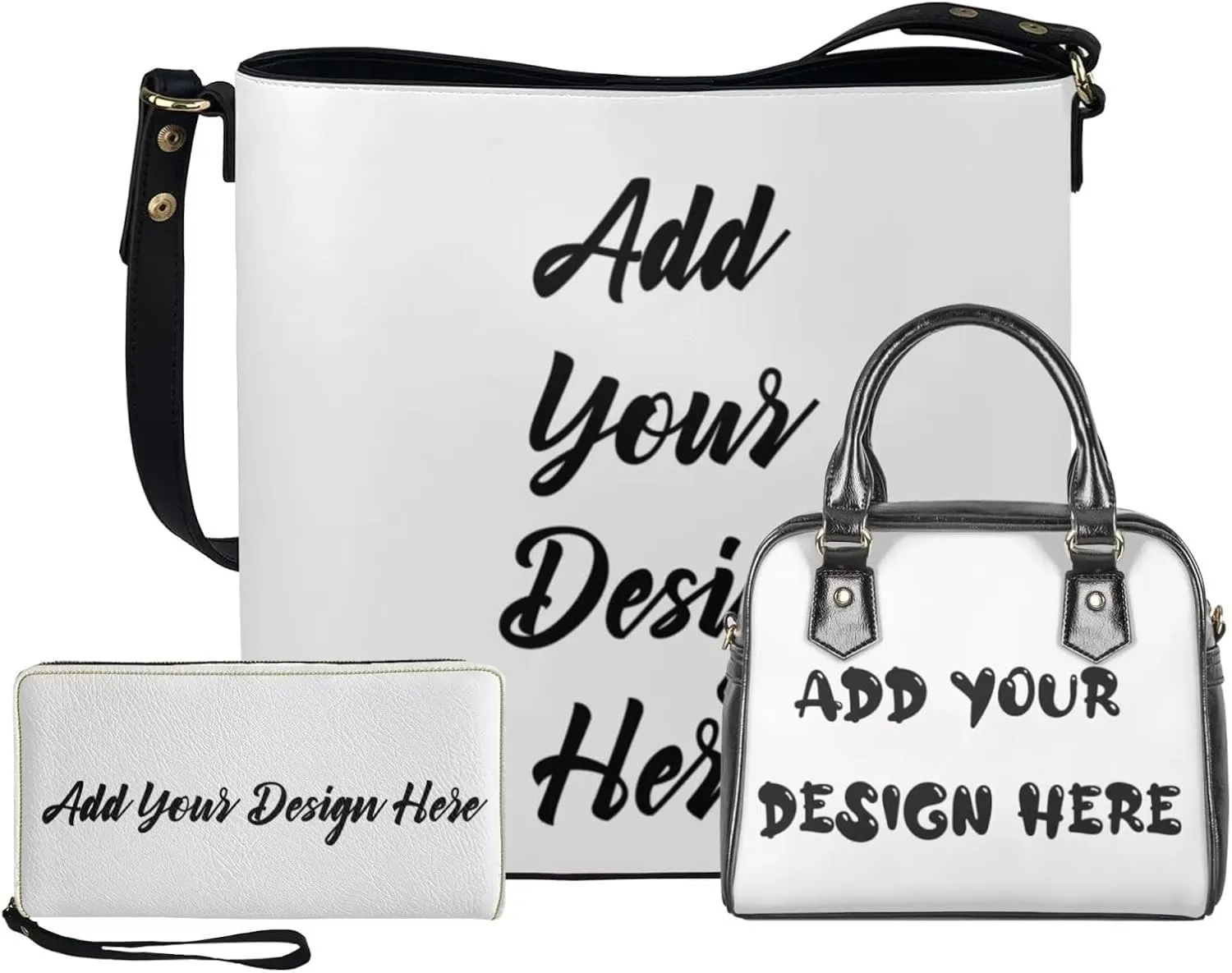 3 Piece Purse Sets for Women with Wallet Valentine's Day Satchel Tote Bags Leather Hobo Crossbody Bags