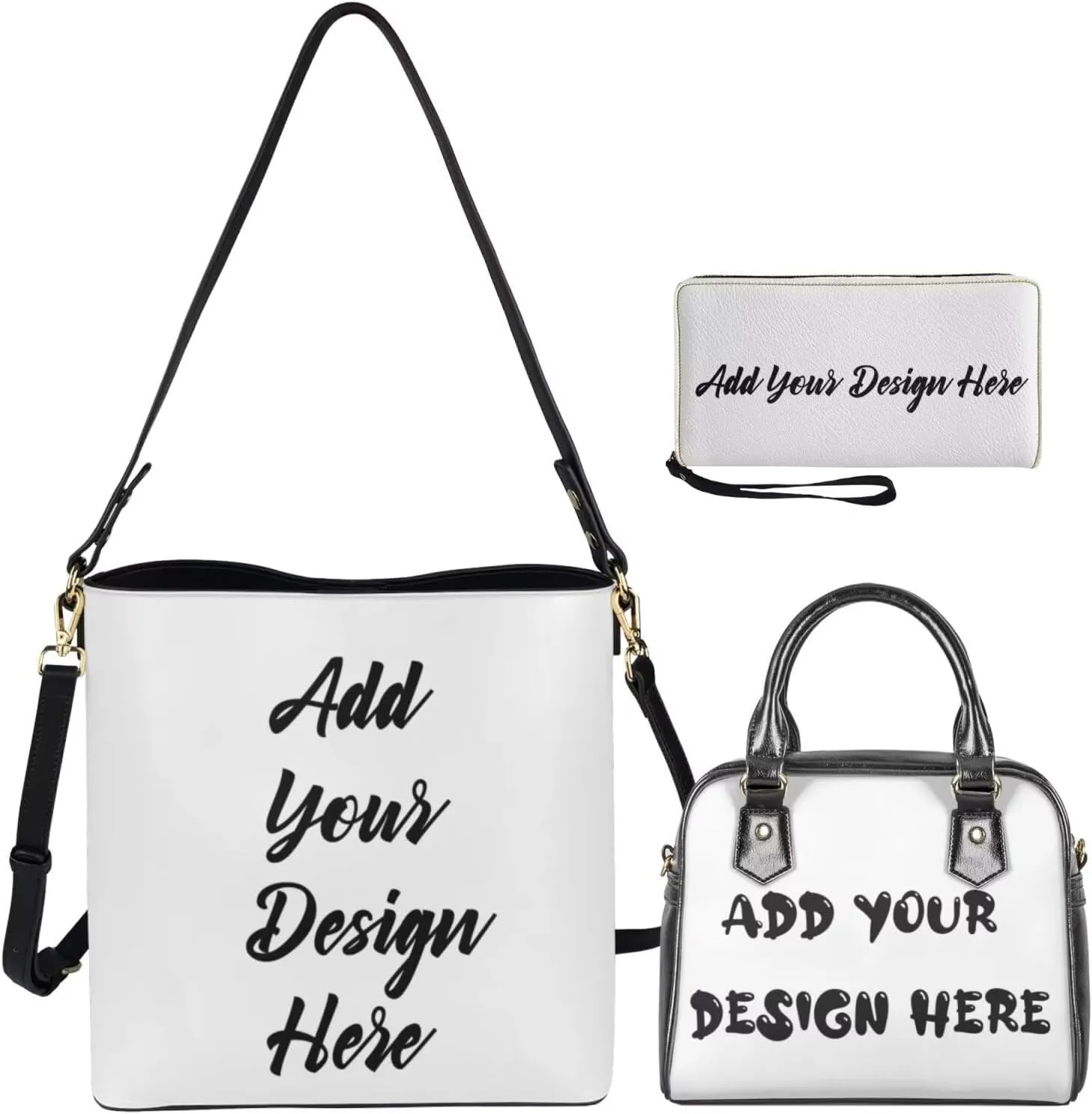 3 Piece Purse Sets for Women with Wallet Valentine's Day Satchel Tote Bags Leather Hobo Crossbody Bags