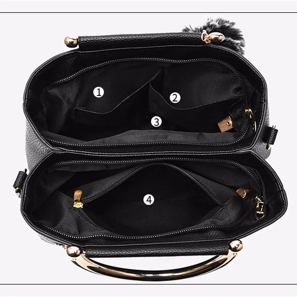 3D Floral Satchel Bag Womens Handbags Faux Leather Medium Tote Bags Top Handle Handbag Crossbody Bag Shoulder Bag