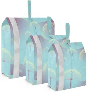 Abstract Beautiful Dandelion Packing Cubes Set of 3, Lightweight Travel Luggage Organizers Foldable Bags for Easy Packing and Organization