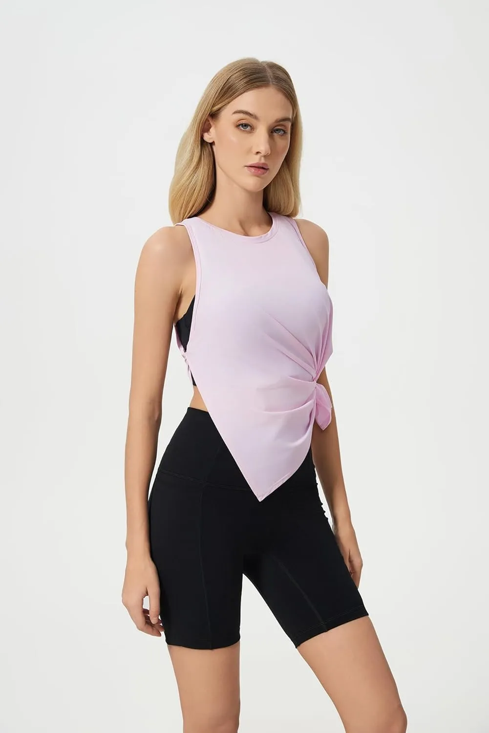 altiland Cool Feeling Workout Tank Top for Woman, Side-Slit Quick Dry Athletic Yoga Exercise Running Tops Relaxed-Fit