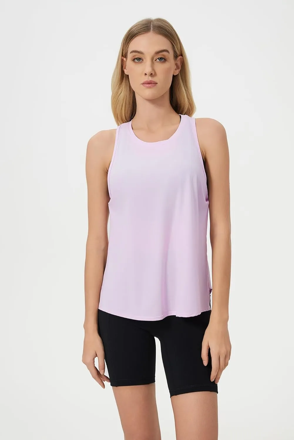 altiland Cool Feeling Workout Tank Top for Woman, Side-Slit Quick Dry Athletic Yoga Exercise Running Tops Relaxed-Fit