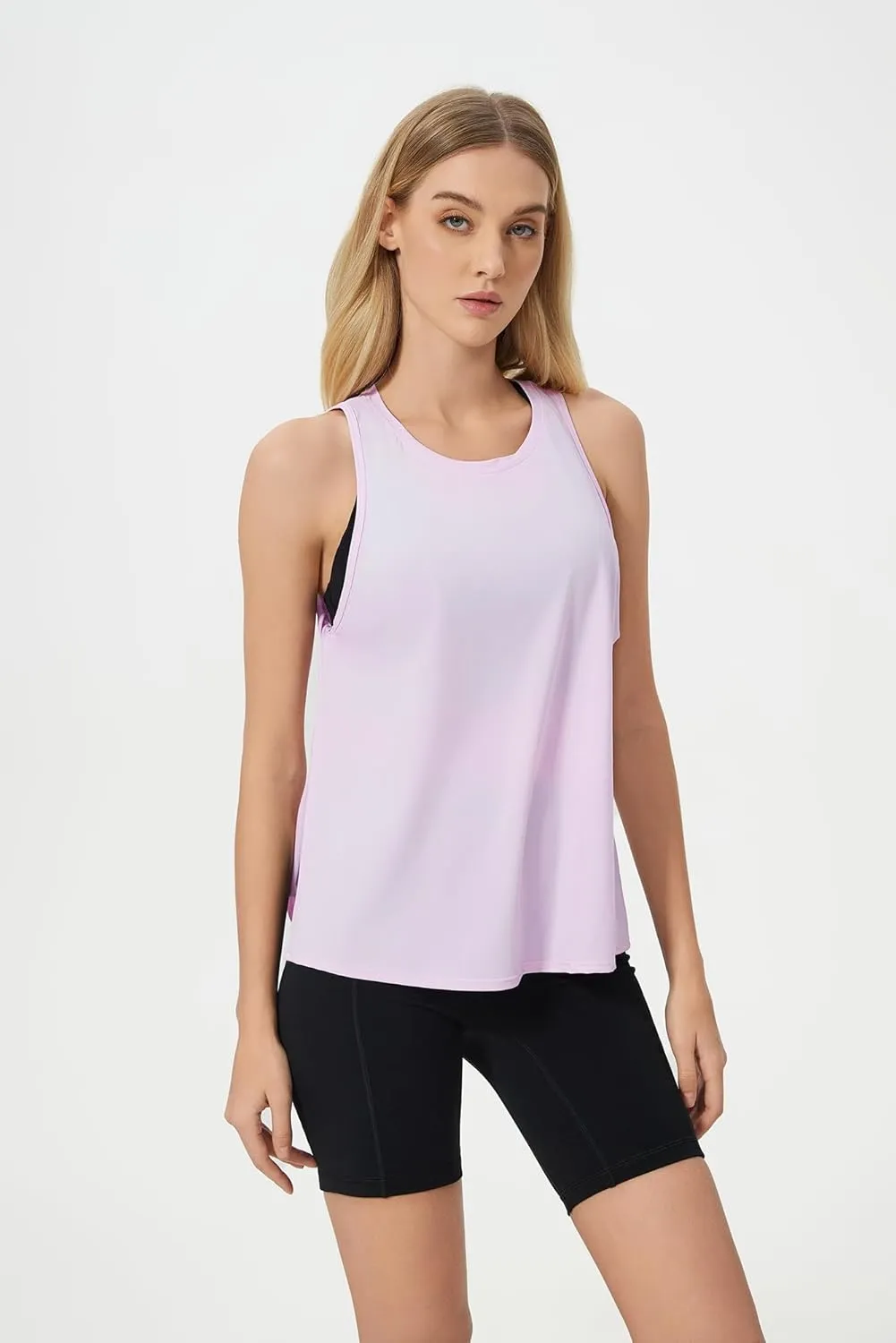 altiland Cool Feeling Workout Tank Top for Woman, Side-Slit Quick Dry Athletic Yoga Exercise Running Tops Relaxed-Fit