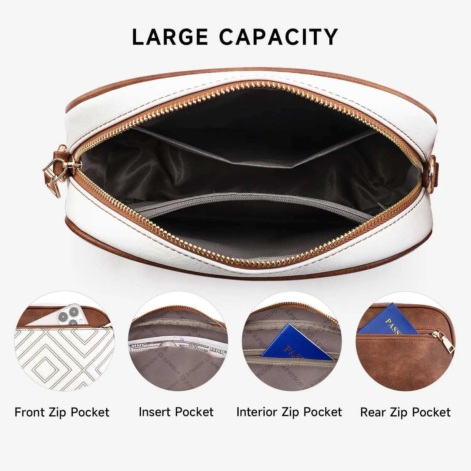 APHISON Quilted Crossbody Bags for Women Trendy,Vegan Leather Small Crossbody Purses Shoulder Handbags with Adjustable Strap
