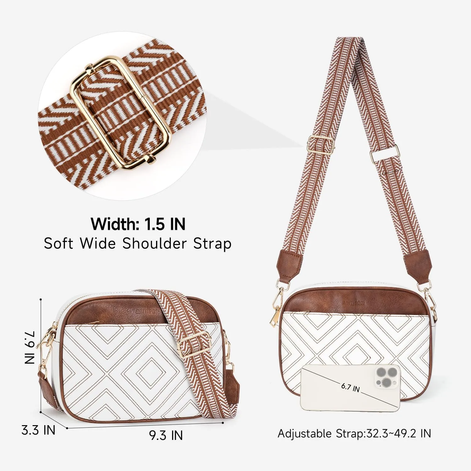 APHISON Quilted Crossbody Bags for Women Trendy,Vegan Leather Small Purses Shoulder Handbags with Adjustable Wide Strap