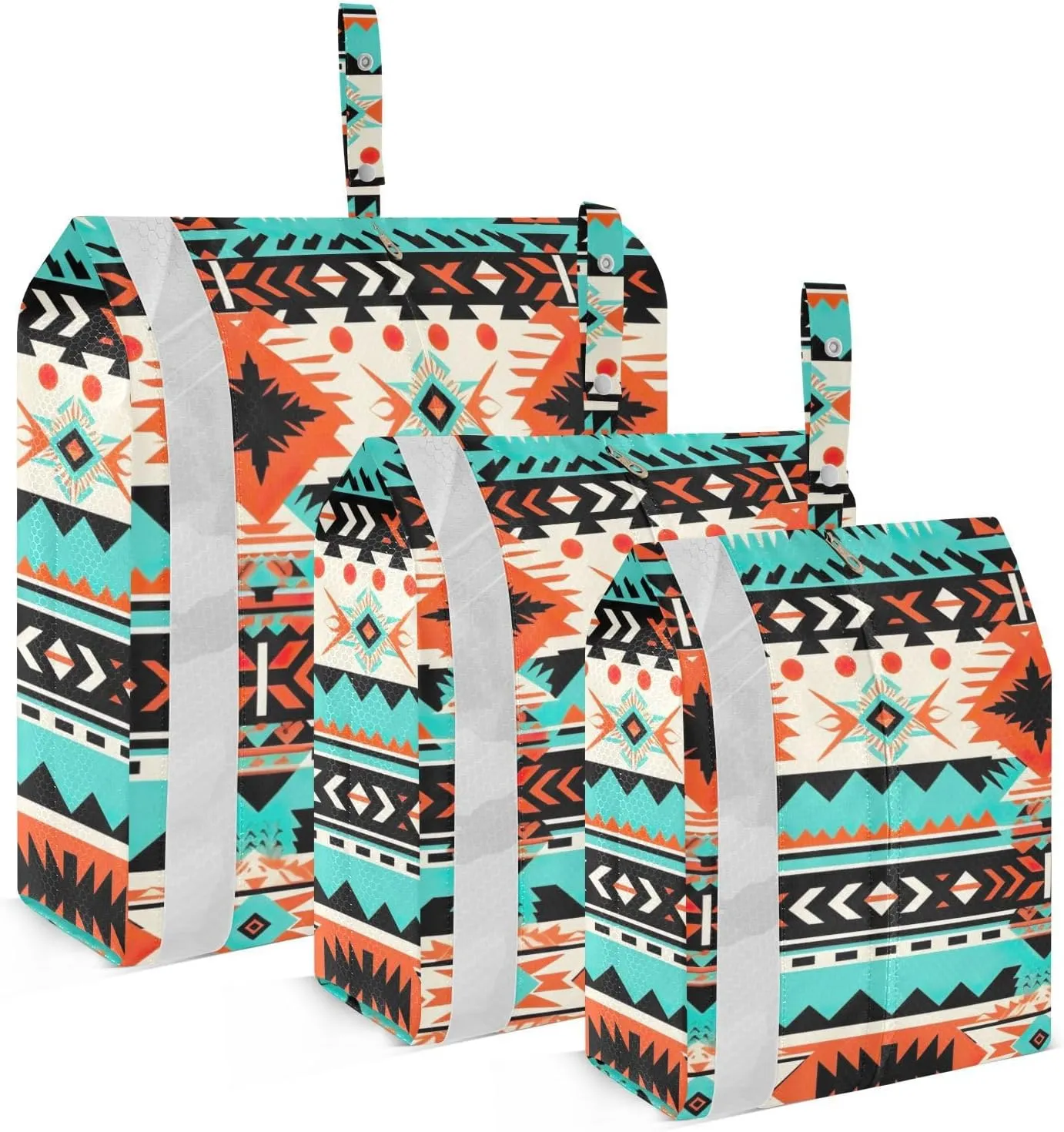 Aztec Navajo Packing Cubes Set of 3, Lightweight Travel Luggage Organizers Foldable Bags for Easy Packing and Organization