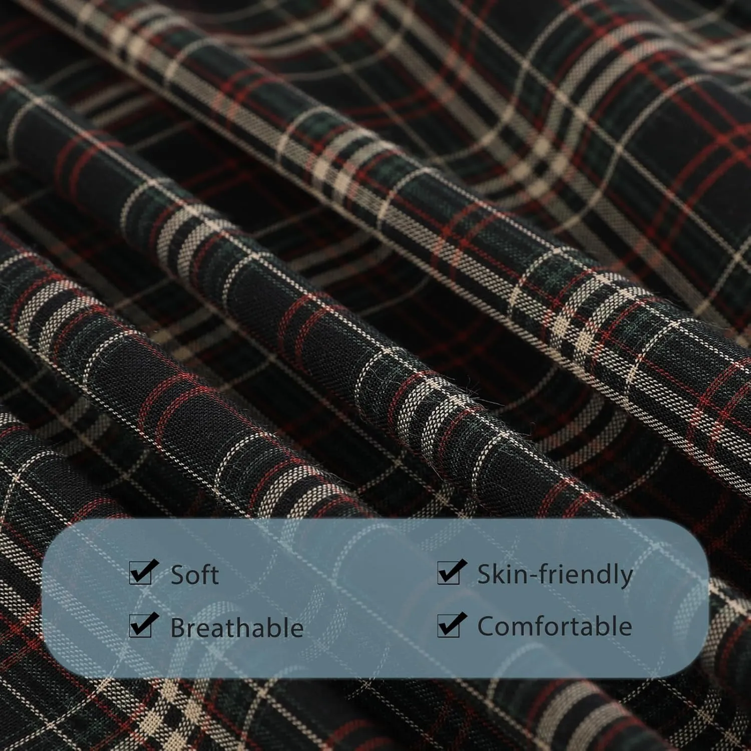 BAMBOO COOL Men's Woven Boxer Shorts,Classic Relaxed Fit,Plaid Boxers for Men,lightweight Men's underwear 6 Pack