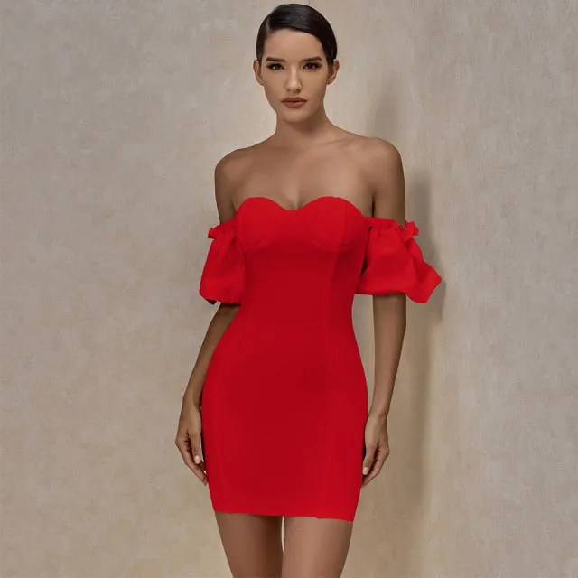 Bandage Off Shoulder Sexy Bodycon Dress