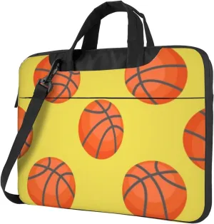 Basketballs Yellow Stylish 13-15.6 Inch Laptop Bag For Man And Women, Computer Messenger Bag, Trendy Shoulder Strap Design
