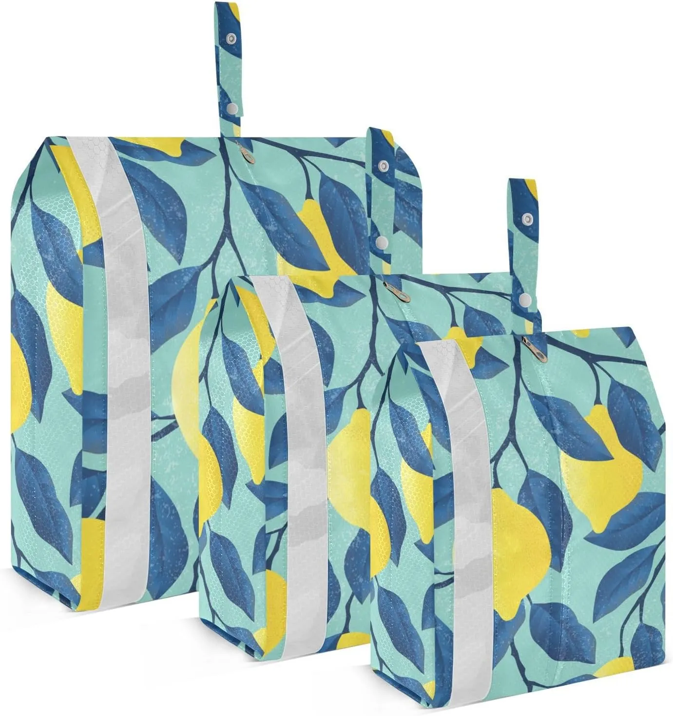 Beautiful Lemon Packing Cubes Set of 3, Lightweight Travel Luggage Organizers Foldable Bags for Easy Packing and Organization