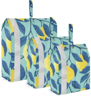 Beautiful Lemon Packing Cubes Set of 3, Lightweight Travel Luggage Organizers Foldable Bags for Easy Packing and Organization