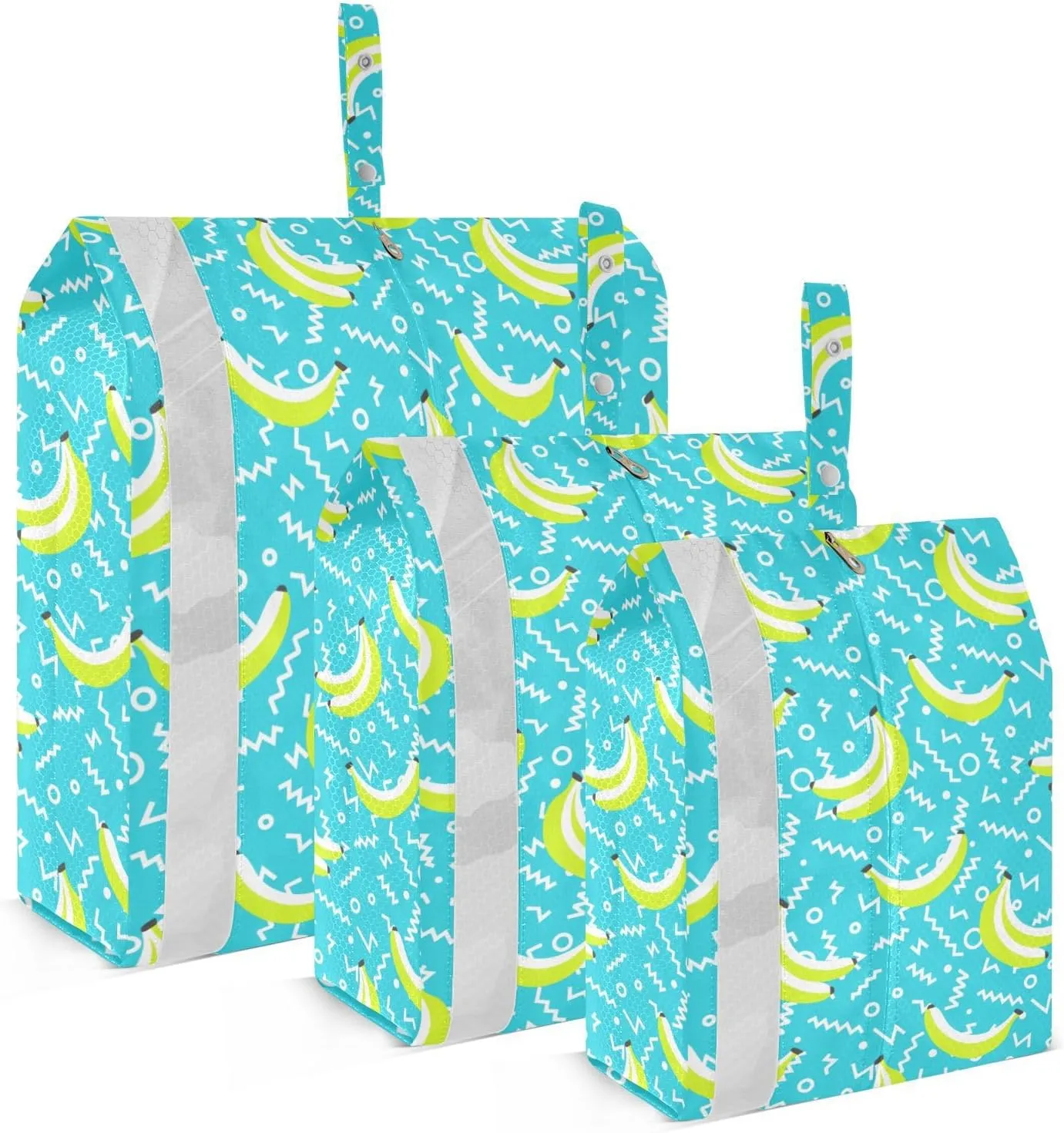 Blue Banana Packing Cubes Set of 3, Lightweight Travel Luggage Organizers Foldable Bags for Easy Packing and Organization