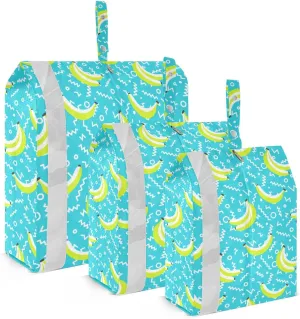 Blue Banana Packing Cubes Set of 3, Lightweight Travel Luggage Organizers Foldable Bags for Easy Packing and Organization