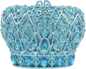Boutique De FGG Crown Crystal Clutch Purse Women Formal Evening Minaudiere Handbags Party Dinner Rhinestone Clutch Bag,Mini