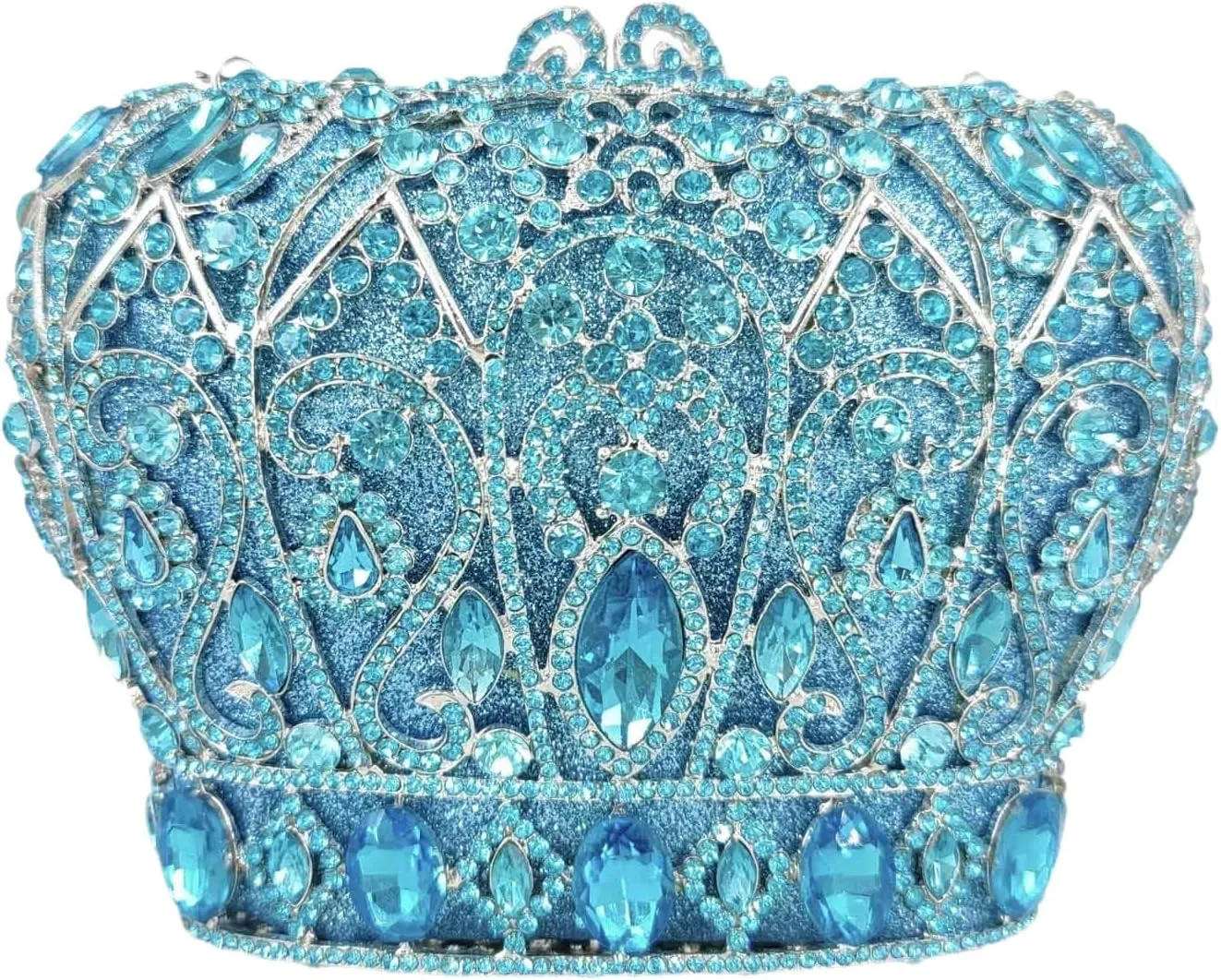 Boutique De FGG Crown Crystal Clutch Purse Women Formal Evening Minaudiere Handbags Party Dinner Rhinestone Clutch Bag,Mini
