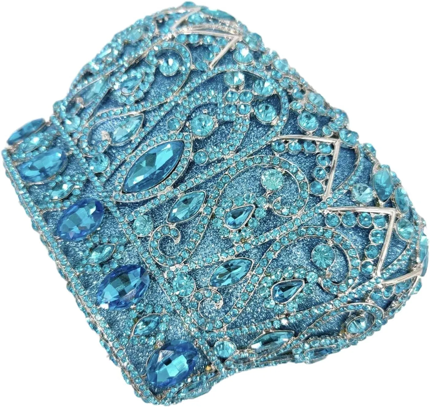 Boutique De FGG Crown Crystal Clutch Purse Women Formal Evening Minaudiere Handbags Party Dinner Rhinestone Clutch Bag,Mini
