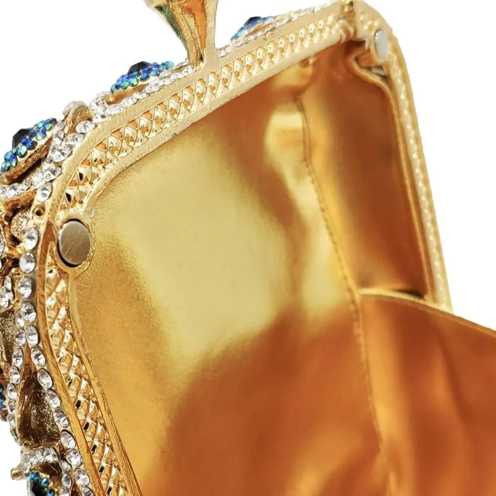 Boutique De FGG Evil Eye Clutch Purse for Women Glitter Evening Bags Crystal Clutch Party Dinner Rhinestone Handbag,Mini