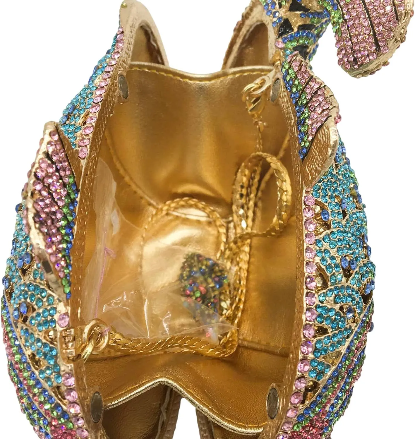Boutique De FGG Fish Rhinestone Clutch Purses for Women Formal Evening Bags Prom Purse Wedding Party Crystal Clutch Bag,Mini