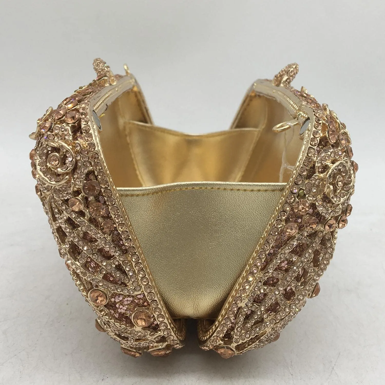 Boutique De FGG Flower Clutch Purse for Women Crystal Clutch Evening Bags Formal Party Rhinestone Purses and Handbags,Mini