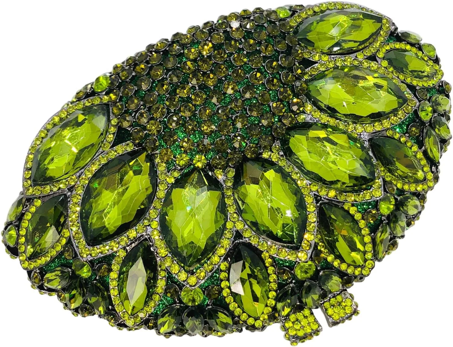 Boutique De FGG Women Peacock Clutch Purses for Women Formal Crystal Evening Bags Bridal Wedding Rhinestone Clutch Bag,Mini