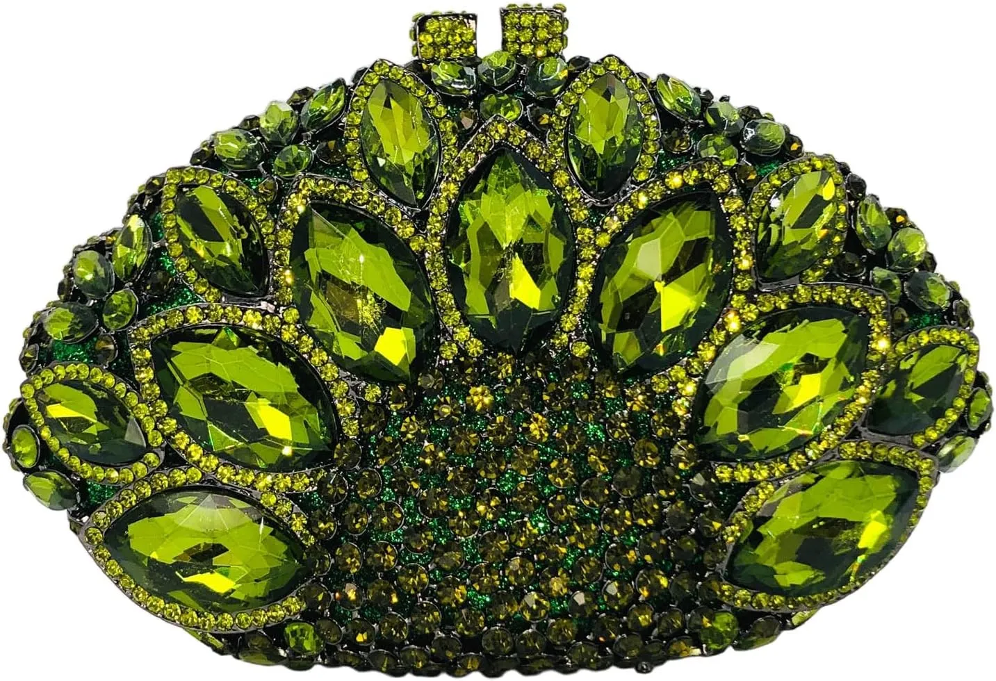 Boutique De FGG Women Peacock Clutch Purses for Women Formal Crystal Evening Bags Bridal Wedding Rhinestone Clutch Bag,Mini