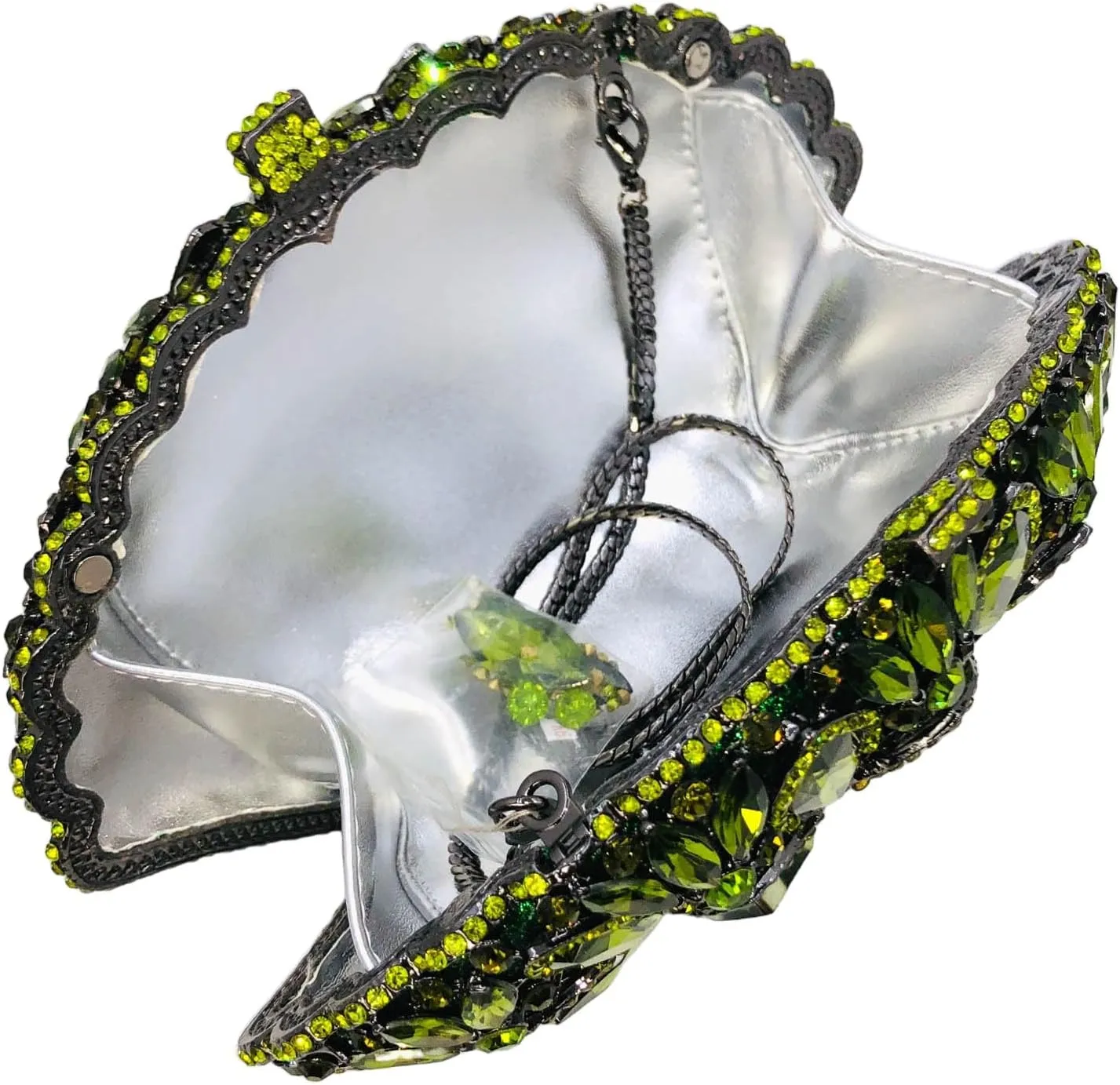 Boutique De FGG Women Peacock Clutch Purses for Women Formal Crystal Evening Bags Bridal Wedding Rhinestone Clutch Bag,Mini