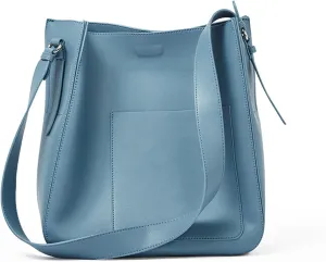 Bucket Shoulder Bags for Women Genuine Leather Casual Top Handle Hobo Tote Bag Purses Handbags with Magnetic Buttonbag1333OWOISS