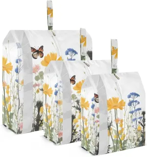 Butterfly and Wildflowers Packing Cubes Set of 3, Lightweight Travel Luggage Organizers Foldable Bags for Easy Packing and Organization