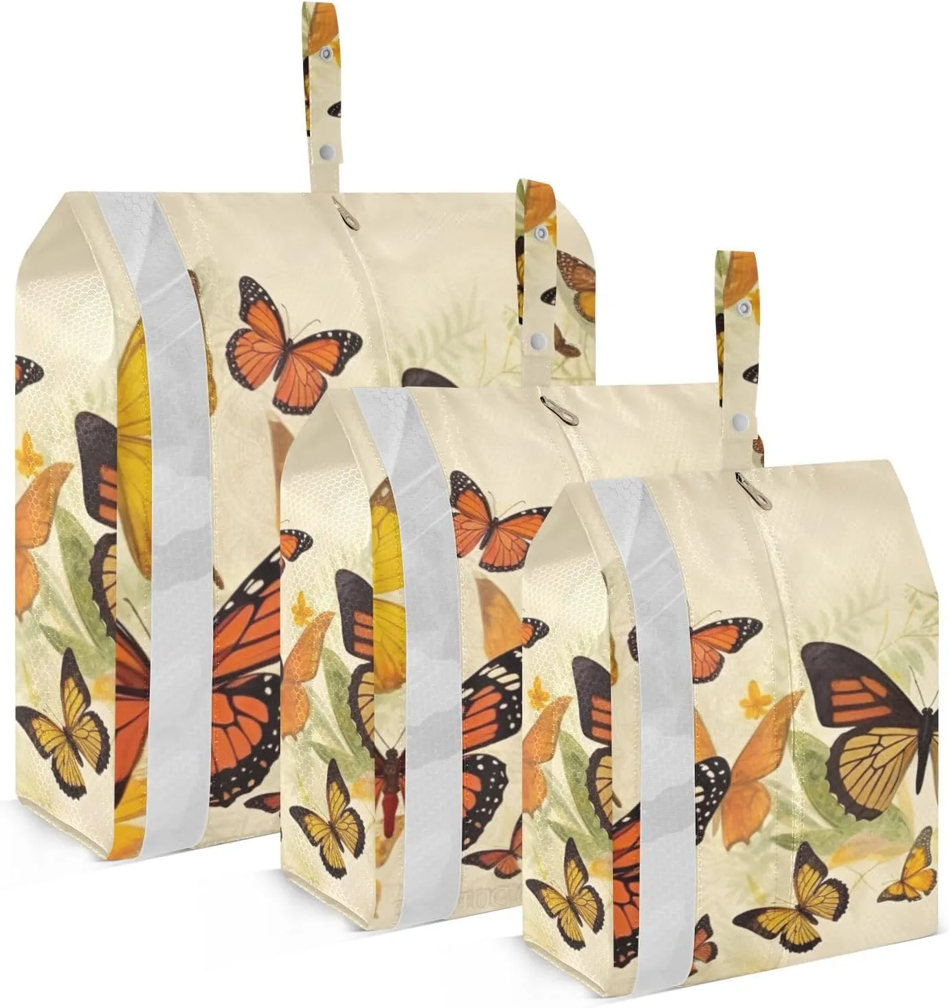 Butterfly Flower Packing Cubes Set of 3, Lightweight Travel Luggage Organizers Foldable Bags for Easy Packing and Organization