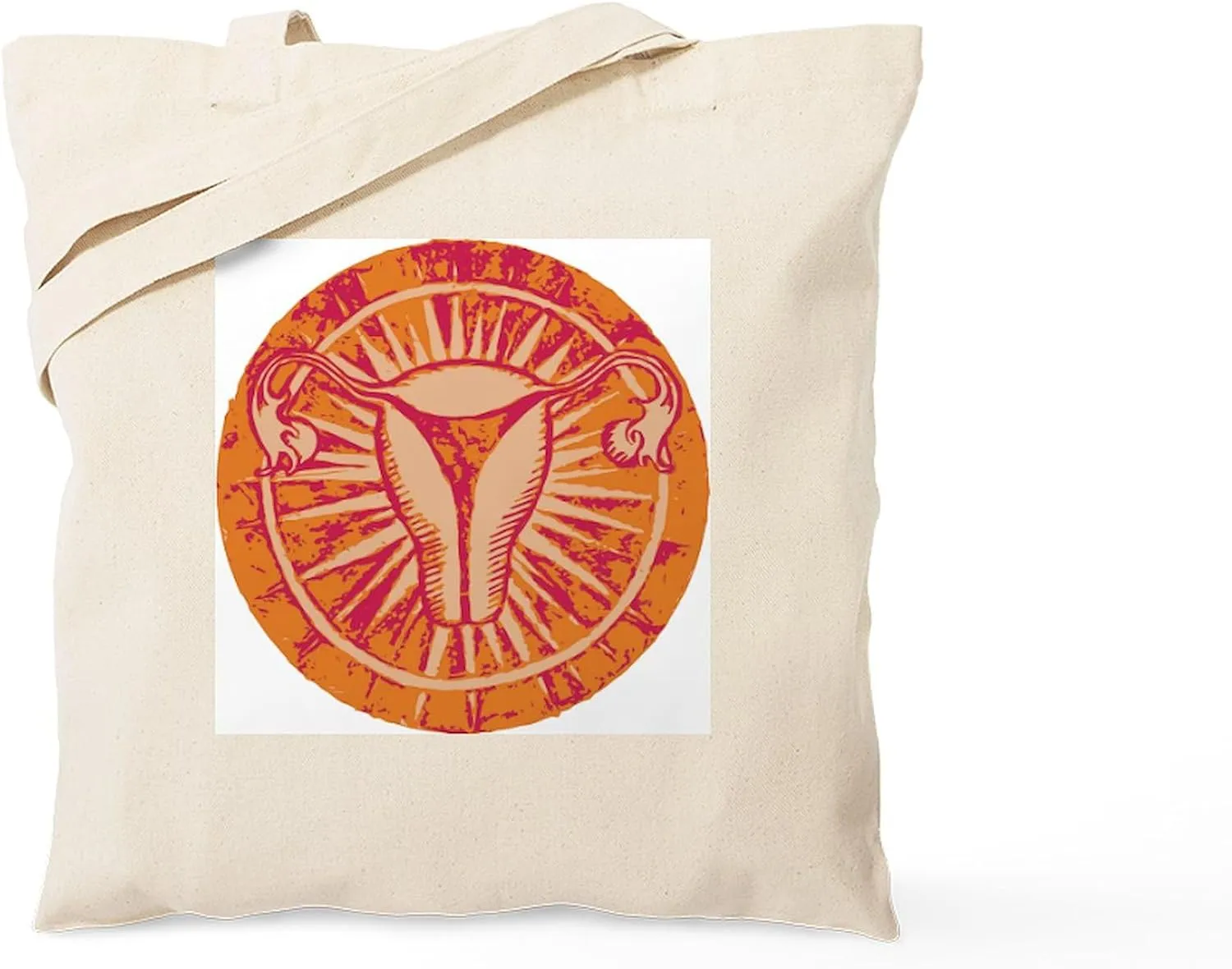 CafePress Power Uterus Tote Bag Natural Canvas Tote Bag, Reusable Shopping Bag