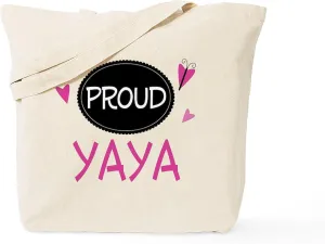 CafePress Proud Yaya Tote Bag Natural Canvas Tote Bag, Reusable Shopping Bag