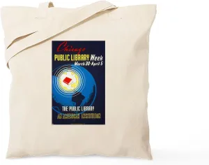 CafePress Public Library: An American Institution Tote Bag Natural Canvas Tote Bag, Reusable Shopping Bag