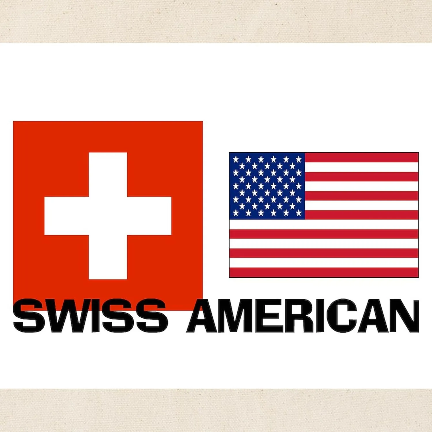 CafePress Swiss American Tote Bag Natural Canvas Tote Bag, Reusable Shopping Bag
