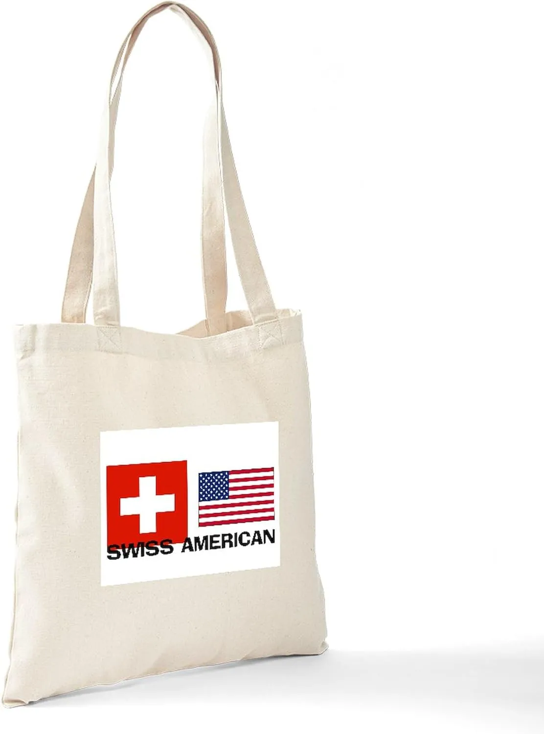 CafePress Swiss American Tote Bag Natural Canvas Tote Bag, Reusable Shopping Bag