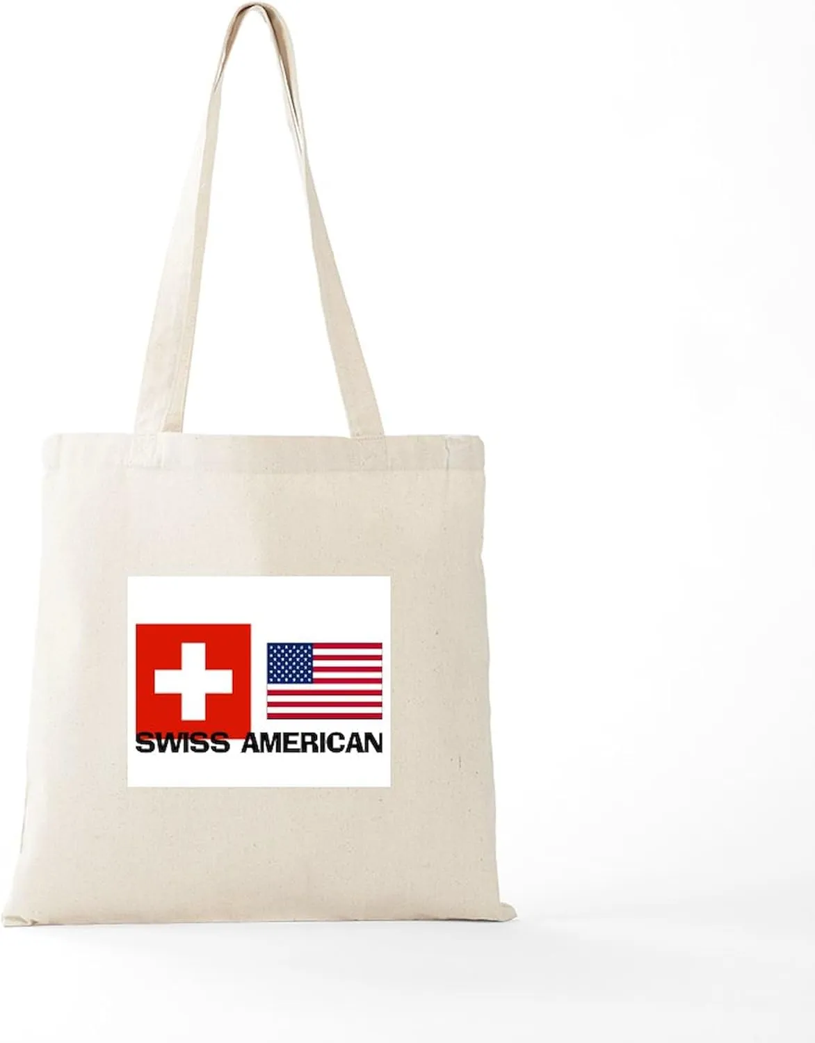 CafePress Swiss American Tote Bag Natural Canvas Tote Bag, Reusable Shopping Bag