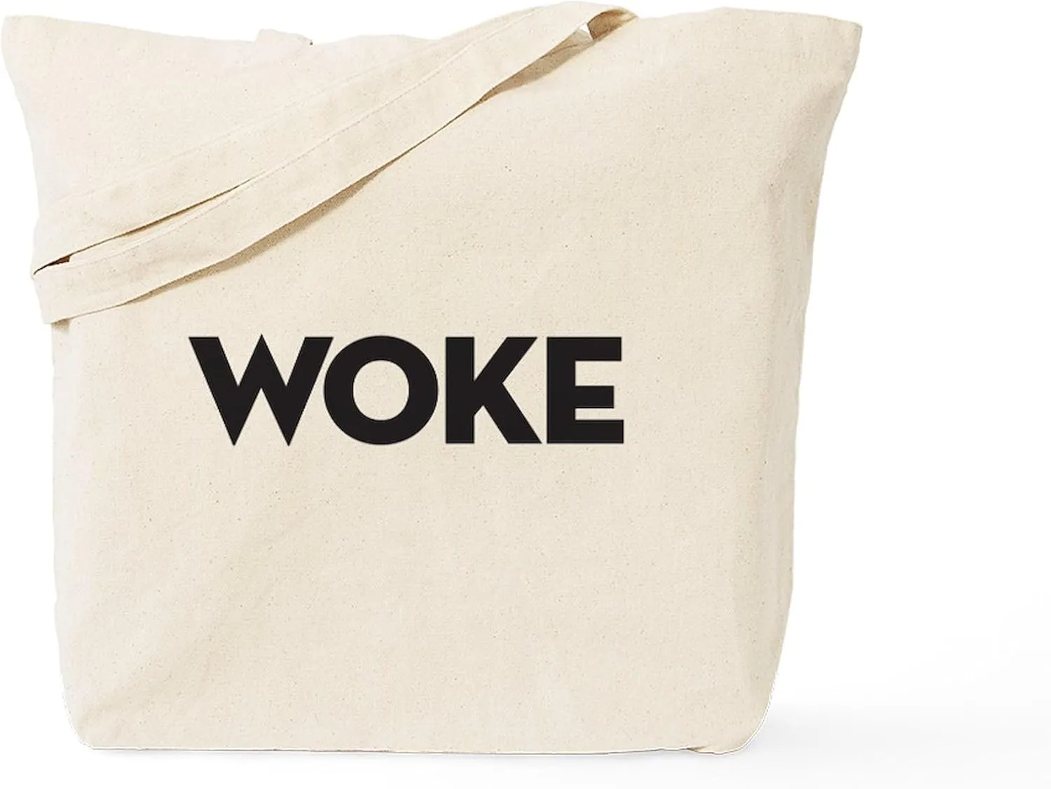 CafePress Woke Tote Bag Natural Canvas Tote Bag, Reusable Shopping Bag