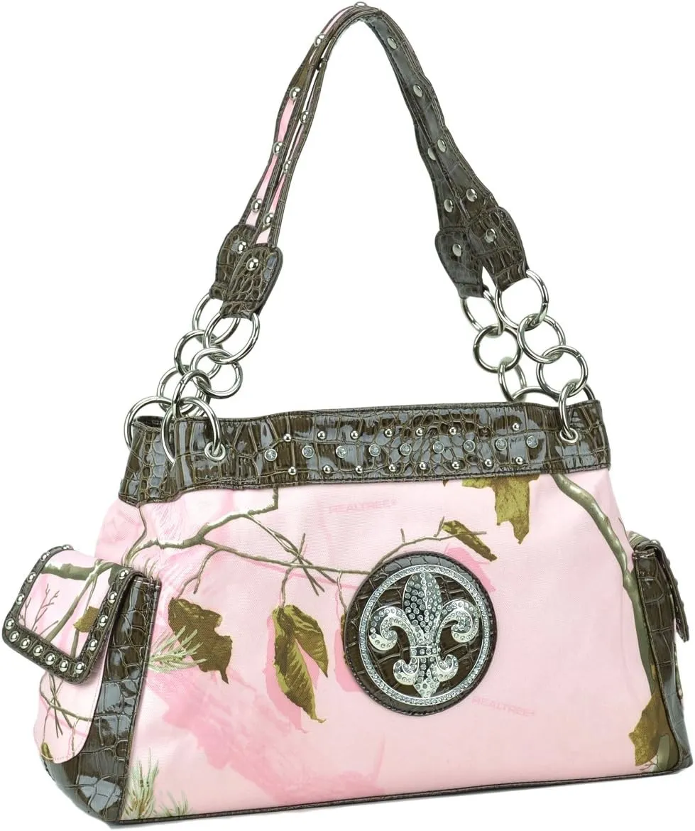 Camouflage Rhinestone Hobo Purses Western Style Handbag Woman Shoulder Bags