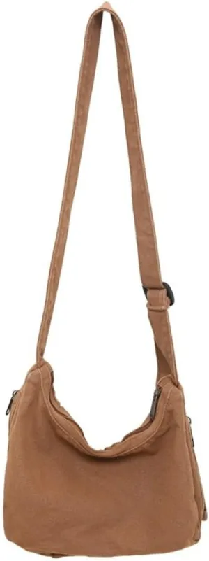 Canvas Crossbody Purses for Women Slouchy Shoulder Bag Casual Travel Bag Satchel Bag Hobo Bag Purses Holiday Outdoor