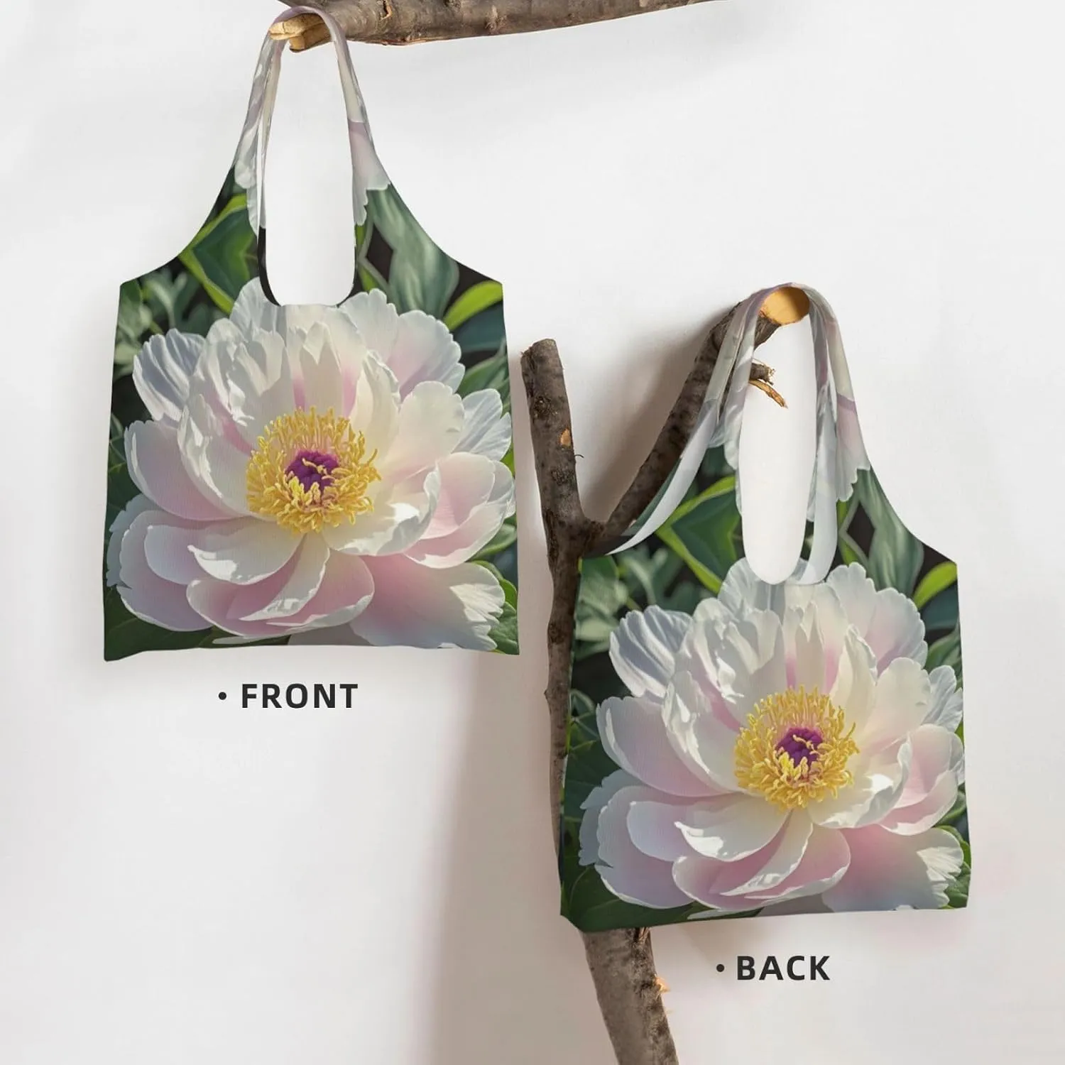 Canvas Tote Bag Reusable Grocery Bags Lightweight Handbag blue and white Tote Bag for Shopping Cloth Bags