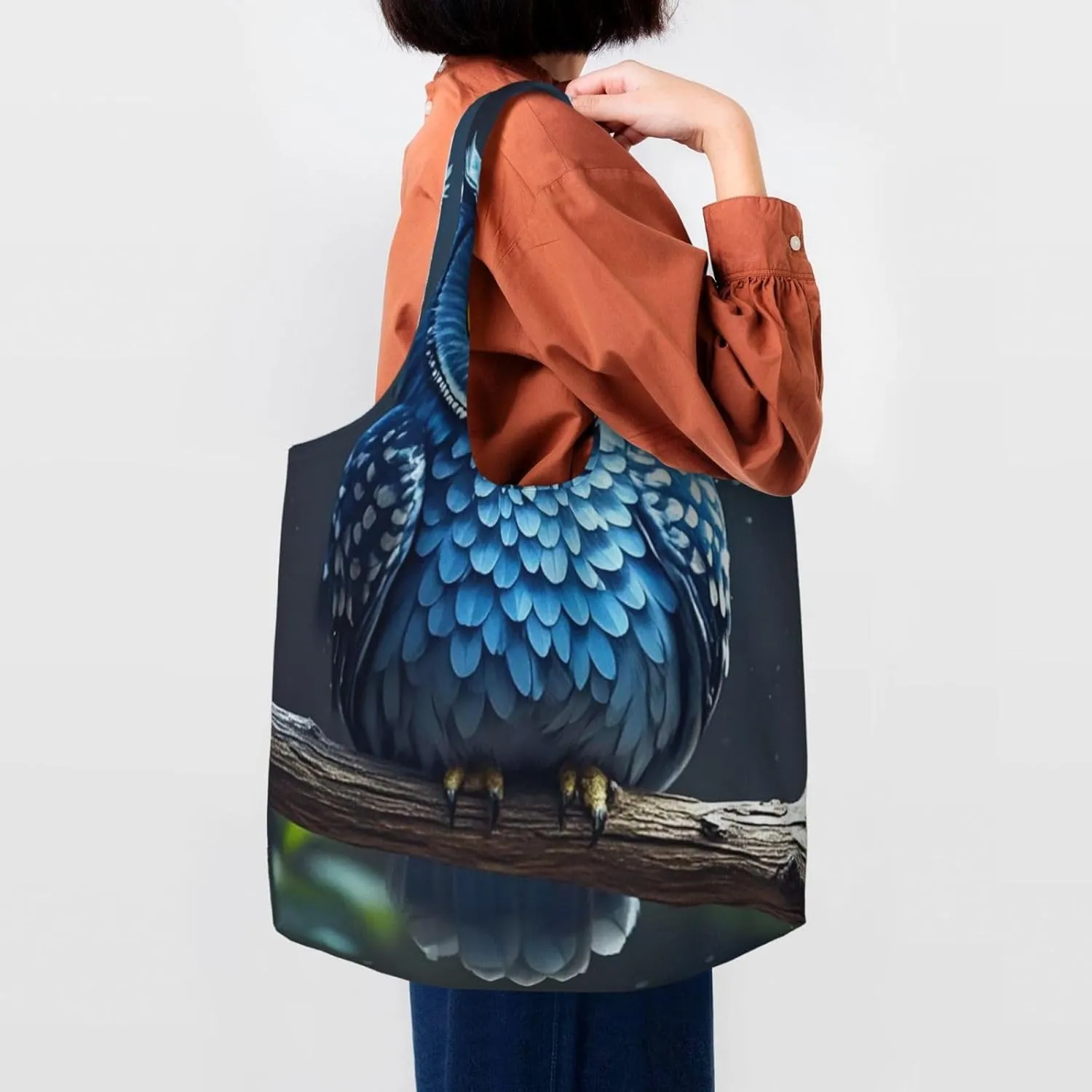 Canvas Tote Bag Reusable Grocery Bags Lightweight Handbag Cartoon Giraffe Tote Bag for Shopping Cloth Bags