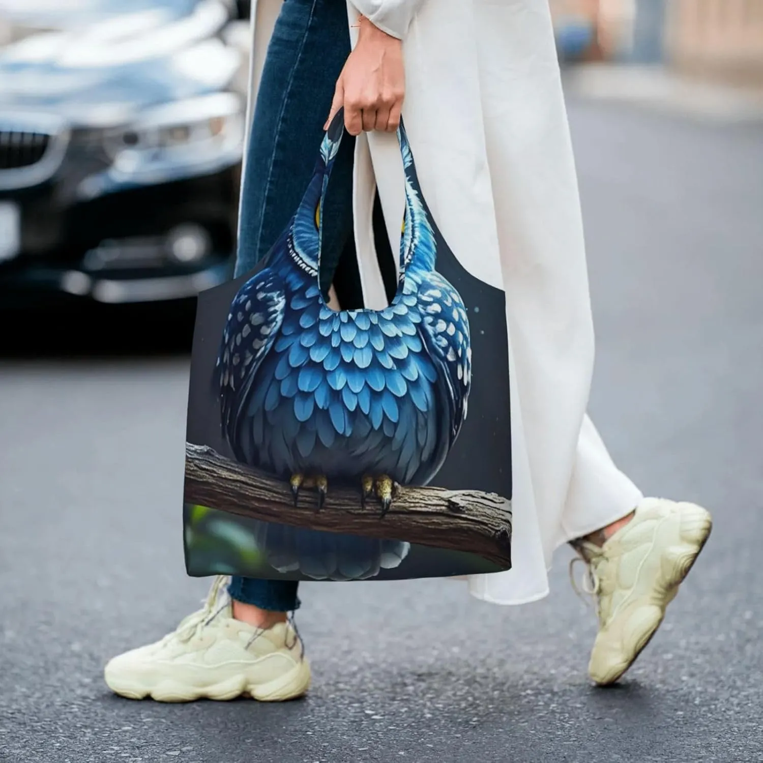 Canvas Tote Bag Reusable Grocery Bags Lightweight Handbag Cartoon Giraffe Tote Bag for Shopping Cloth Bags